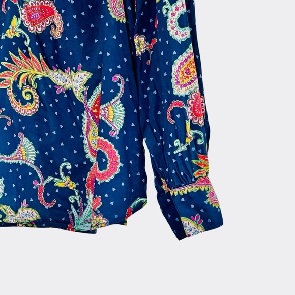 TALBOTS BAND COLLAR POPOVER - TWINKLE PAISLEY SIZ XL - Picture 6 of 13